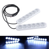 Luces diurnas blancas de 12V 6 LED DRL para automóviles, lámparas de conducción de luz diurna, lámparas antiniebla para automóviles