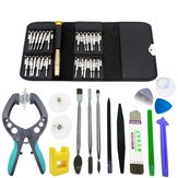 Kit de 38 ferramentas de abertura de tela com chave de fenda, alicates, alavanca de desmontagem e conjunto de ferramentas de desmontagem para Iphone Samsung