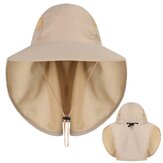 Breiter Nylon wasserdichter Eimer Hut Sonnenschutz UV Schutzfischen Hut mit Abdeckkappe für Hals- und Gesichtsklappe