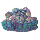 Roxo arco-íris aura quartzo natural ponto cluster gemstone cristal casa decorações