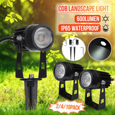 2PCS/4PCS/10PCS 12V 5W COB LED газон лампа чисто белый наружный водонепроницаемый сад прожекторы пейзаж двор поверхности свет