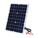 Cargador de batería solar USB de panel solar de 20W DC 12V con cable de clip de cocodrilo de 3m