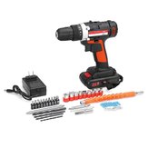 24V Cordless Drill Dual Speed Electric Screwdriver 1 Battery 48Nm 15+1 Torque 3/8