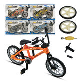 Mini modelo de bicicleta de liga de simulação retro com duplo guidão, brinquedo Diecast com pneu sobressalente e embalagem em caixa