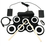 Цифровой портативный электронный ролл-ап пэд для ударных с барабанной педалью и палочками для барабана