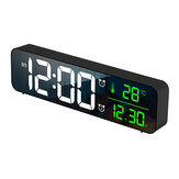 Μουσικογραφικό ξυπνητήρι LED ψηφιακή εμφάνιση θερμοκρασίας Ημερομηνία Επιτραπέζια διακόσμηση ελέγχου φωνής 2400mAh μπαταρίας