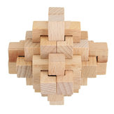 Детские игрушки Kong Ming Lock Toys - головоломка IQ 3D Puzzle Cube Wood Toy