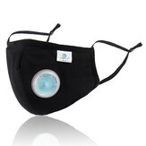 Maska ochronna dla dorosłych w wersji 5-warstwowej z zaworem do oddychania i pełnym czarnym wykończeniem, wyposażona w wymienialny filtr PM2.5. Odpowiednia do filtrowania pyłu oraz drobnoustrojów.