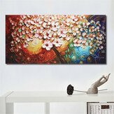 Pintura abstracta de árbol de flores pintado a mano sobre lienzo, decoración de póster de arte sin enmarcar