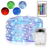 ARILUX® Battery Powered Waterproof 5M RGBW Silver Wire LED Fairy String Light for Patio With Remote 