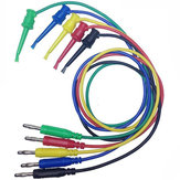 DANIU 2pcs  4mm Banana Plug to Copper Dual Test Hook Clip Cable Lead Wire 100cm