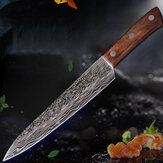 9 hüvelykes damaszkuszi magas króm rozsdamentes acél kés nagy hullámmintás színes fa fogantyú