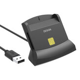 Leitor de cartão inteligente USB2.0 para cartões SD TF MMC SIM IC EMV, adaptador de chip inteligente multifuncional.
