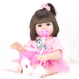 Muñeco de bebé renacido de juguete de vinilo de silicona suave y realista de 53CM con cabeza móvil y funciones múltiples