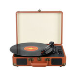 2 in 1 Retro Vinyl Record Player and Bluetooth BT5.0 Speaker Suitcase Turntables Record Player Support Headset Earphone Built-in USB Audio Bluetooth Speaker