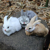 Coniglietti di peluche bianchi carini e realistici di 15 cm in pelliccia, similanimali, conigli di Pasqua morbidi e teneri
