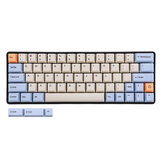 67 Key Milky Blue Keycap Set OEM Profile PBT Sublimation Keycaps para teclados Mecânico