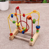  Houten speelgoed Math Colorful Mini rond kralen Wire Maze educatief speelgoed