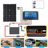 Inverter solare intelligente da 6000 W DC 12V a AC 110V/220V con schermo, pannello solare da 18V 18W, kit convertitoe solare da 30A 12V/24V