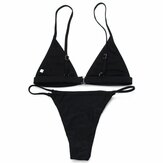 Σέξι Αρχικό Στερεό Χρώμα Nylon Μαγιό Split Bikini Sets