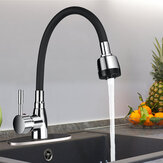 Moderno miscelatore per lavello da cucina a cascata in ottone, rubinetto cromato girevole a 360 °