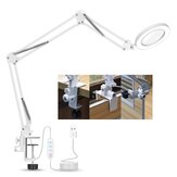 NEWACALOX 5X Welding Magnifying Glass LED Table Desk Lamp Three-Section Folding Handle Magnifier for Nail Repair Lighting Read