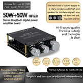 XY-T50H TPA3116D2 50W + 50W Bluetooth 5.0 Potenza digitale stereo HIFI Modulo amplificatore Controllo APP con regolazione frontale dei toni alti e bassi