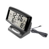 LCDデジタル表示装置が付いている1台の車の自動温度計の時計のカレンダーLCDの表示画面に付きポータブル2つ