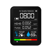 Testere CO2 portatile 5 in 1 Monitor della qualità dell'aria Testere intelligente del sensore di temperatura e umidità Monitor del biossido di carbonio HCHO TVOC Rilevamento della formaldeide