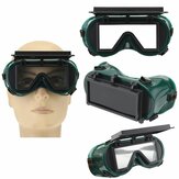 نظارات لحام صناعية تغطي الرأس والعينين بشكل القوقعة للحماية ومعقمة باللون الأخضر مربعة
