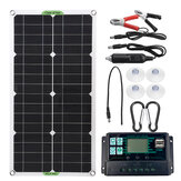 Kit de panel solar portátil de 25W con cargador doble DC USB y controlador solar de 60A/100A