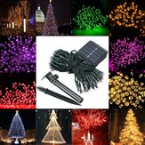 Cadena de luces de hadas con energía solar y resistente al agua de 12 metros y 100 LED para decoración de jardín, fiestas y Navidad