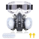 Maschera coprirespiratore NASUM 308 riutilizzabile con occhiali protettivi e tappi per le orecchie, filtri per la protezione dalla polvere per la lucidatura