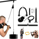 9 Pcs/Set Fitness Pulley System LAT Lift Pull-Down Machine for Biceps Curl Back Shoulder Forearm Triceps Extensions Workout Loading 300lbs