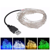 5M 50leds USB Zilverdraad String Sprookjeslicht voor Bruiloft Kerstfeest Decoratie