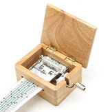DIY Hand-Cranked Music Box 15 Tone Wooden Box With Hole Puncher And Paper Tapes Birthday Gift Present