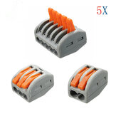 Excellway® ET25 2/3/5-pins veerklemmenblok 5 stuks elektrische kabeldraadconnector 
