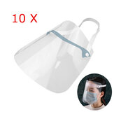 ZANLURE 10 peças de máscaras de proteção com viseira transparente ajustável anti-salpicos e anti-poeira