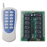 Interrupteur de Télécommande RF sans Fil Programmable à 12 Canaux 10A 315MHZ Émetteur + Récepteur DC24V