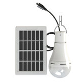 Ampoule de camping rechargeable USB de 20W avec énergie solaire, 5 modes et panneau solaire avec câble de 3m