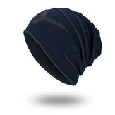  Männer gestrickte einfarbige Winter-warme Totenkopf-Mütze mit Futter aus Kaschmir-Outdoor-Sport-Hüten