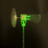 Pequeno motor vertical DIY de corrente contínua com turbinas de gerador de vento com LED modelo verde/branco