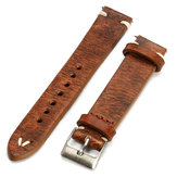 Cinturino Vintage in Pelle Distressata Stile Uomo/Donna per Orologio con Cuciture
