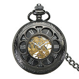 DEFFRUN Antique Steampunk Hollow Mechanical Pocket Watch