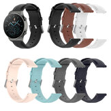 22 mm Universele horlogeband met ronde staart leren horlogeband voor Huawei Watch GT2 Pro/ Zeblaze GTS/ BW-HL3/ Haylou LS05