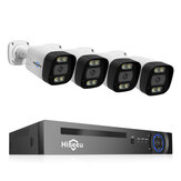Conjunto de câmeras de segurança CCTV PoE de 8CH da Hiseeu com visão noturna colorida, áudio bidirecional, monitoramento remoto de aplicativos, detecção de rosto AI H.265, câmera IP à prova d'água IP66 externa e conjunto de NVR.