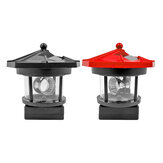 灯台形状のソーラーLEDライトガーデンフェンスヤード屋外装飾スマートセンサービーコン回転する光線ランプ