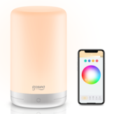 Gosund Умная лампа с диммером на прикосновение для ночного столика в спальне, управление через приложение, изменяющаяся многоцветная светодиодная лампа RGB+теплый белый, расписание и таймер, управление голосом, работает с Alexa и Google Home