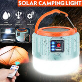 Lanterna de acampamento solar com controle remoto a LED, recarregável via USB, luz de bulbo para barraca, luz solar de bulbo