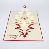 クリスマスツリーとスノーマン3Dポップアップグリーティングカードクリスマスギフトパーティーグリーティングカード 